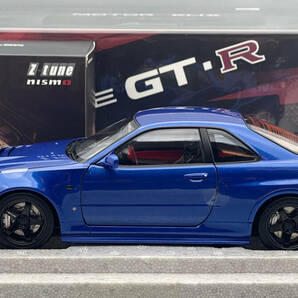 国内発送! 新品 MOTOR HELIX 1/18 nismo R34 GT-R Z-tune ブルー エンジン、クレーン等セット BNR34 GTR R34 ニスモ モーターヘリックスの画像4