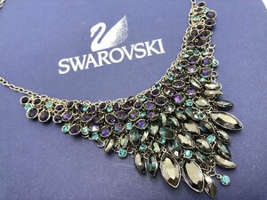 キングラム[05]SWAROVSKI[スワロフスキー] Panache チョーカーネックレス★美品/箱付★パーティー 羽 リーフ メッシュ【送料無料】2299