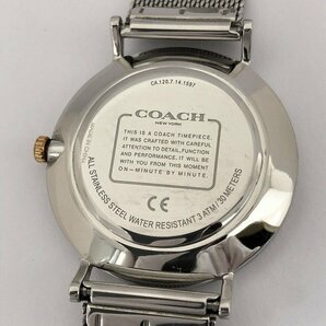 キングラム[07] COACH コーチ PERRY ペリー CA.120.7.14.1597 レディース クォーツ 腕時計 シルバーメッシュ 稼動品【送料無料】＠110の画像7