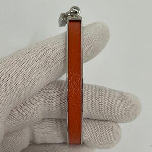 【K0325】HERMES エルメス ケリー バングル ブレスレット シルバー系 ブラック系 レザー系 レディース アクセサリー の画像8