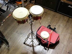 1円より LP (ラテン パーカッション) Aspire Bongo Santana Fiberglass Red Occasion サンタナ シグネチャー スタンドやスティックなど付属