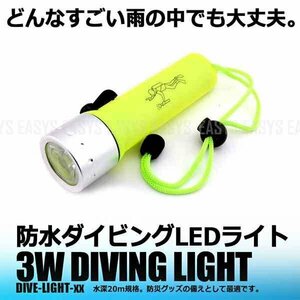 今だけ送料0円 防水 ダイビング LED ライト 3W 防災 グッズ