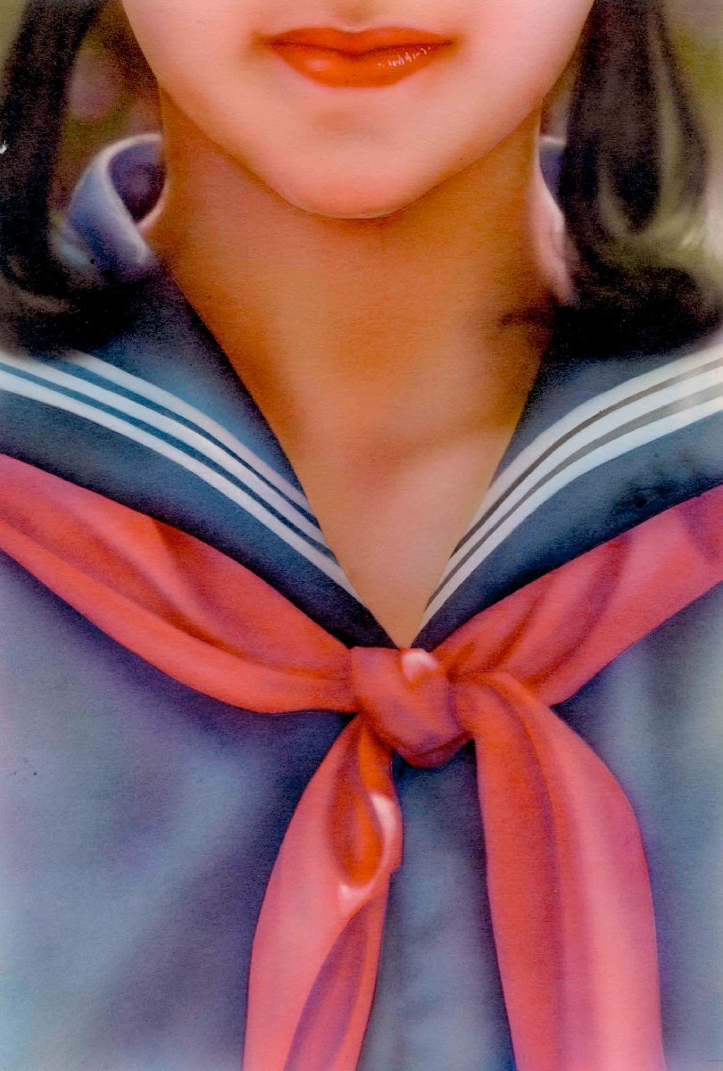 100 yens ! Estampe exposée par Goro Ishikawa lui-même Reliure de couverture de Madonna Bunko Belle femme peignant Costume de marin, ouvrages d'art, peinture, acrylique, gouache