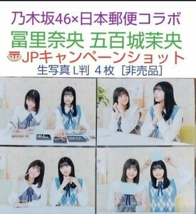 ●乃木坂46×日本郵便コラボ［冨里奈央×五百城茉央］JPキャンペーンショット生写真 L判 ４枚《非売品》◯保護して発送します。