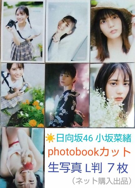 日向坂46 小坂菜緒 ［photobookカット］生写真 L判 ７枚 ［撤退処分価格］