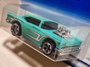 【ホットウィール】　57　CHEVY　57　シェビー　ベルエア　ジャパンカード　グリーン HOT WHEELS