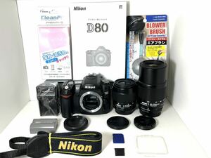美品 ニコン Nikon D80 レンズ2本セット　ショット数少 20,148枚 SDカード付きすぐに撮影出来ます　動作確認済