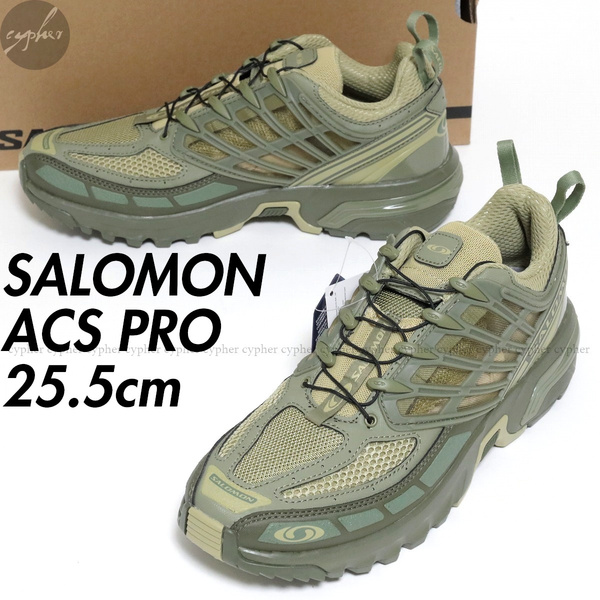 UK7 25.5cm 新品 SALOMON ACS PRO サロモン プロ スニーカー Gray Green Deep Lichen Green Olive Night ADVANCED アドバンスド 471323