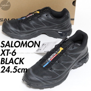 UK6 24.5cm 新品 SALOMON XT-6 スニーカー Black サロモン ブラック 黒 Phantom ファントム ADVANCED アドバンスド