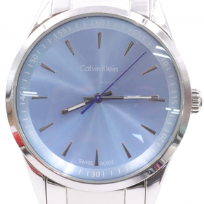 【ト長】Calvin Klein カルバンクライン メンズ 腕時計 シルバー K5A 311 ブルー系文字盤 QZ 電池交換済み 動作品 訳アリ IR000IOB79の画像2