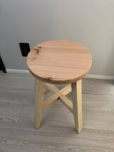 丸椅子・スツール・木製・おしゃれ・サイドテーブル・handmade・天然木・2脚セット_画像8