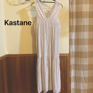 Kastaneカスタネ　ワッシャーシフォン無地ワンピース　淡色