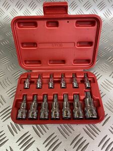 MAC TOOL st13b トルクスビット 13個 set USED美品! T60.T55.T50.T47.T45.T40.T30.T27.T25.T20.T15.T10.T8．ソケット トルクス！