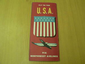  Northwest Airlines guide pamphlet retro QⅡ