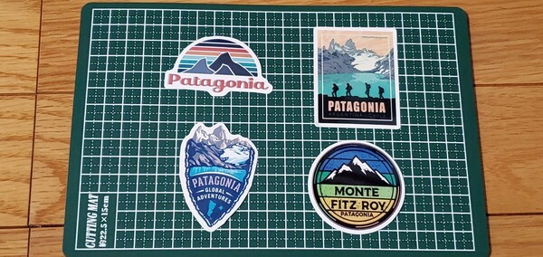 4枚 キャンプステッカー Patagonia パタゴニア 防水ステッカー シール 登山 キャンプ用品 3枚同時購入でランダムでステッカー1枚プレゼント