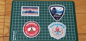 4枚 キャンプステッカー Patagonia パタゴニア 防水ステッカー シール 登山 キャンプ用品 3枚同時購入でランダムでステッカー1枚プレゼント