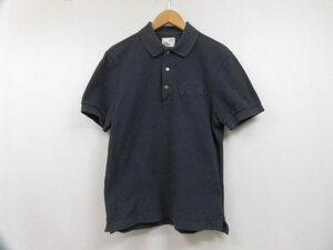 日本製 LACOSTE ラコステ VINTAGE WASHED ヴィンテージウォッシュ ビッグロゴ ポロシャツ トップス ビッグワニロゴ ネイビー 紺 サイズ3