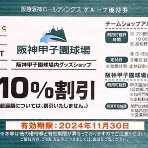 阪神甲子園球場グッズショップ10％割引券の画像1