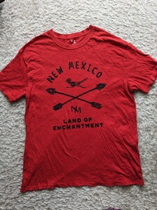 GAP ギャップ 半袖Tシャツ 赤 レッド カジュアルプリントデザイン NEW MEXICO 着心地のいい綿100% sizeXL 中古品