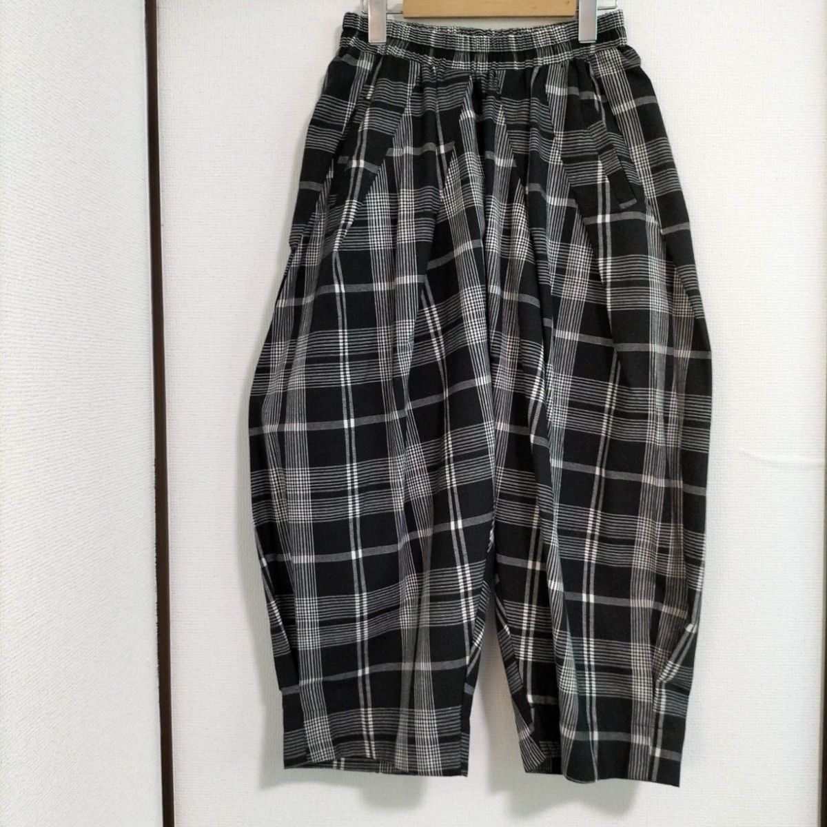 チェックワイドパンツ