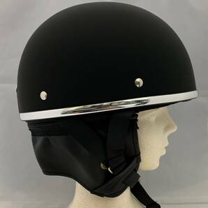ゴーグル付き半キャップヘルメット ビンテージヘルメット ハーフキャップヘルメット マッドブラックの画像4