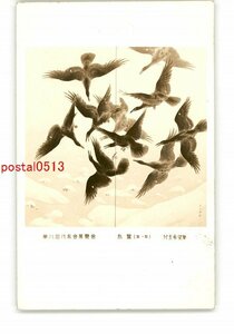 XyZ2119●第8回戊辰会展覧会 烏鷺 その1鳥 児玉希望筆 *傷み有り【絵葉書】