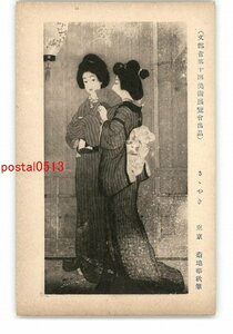 XZB1248●文部省第10回美術展覧会出品 ささやき 東京 菊地華秋筆 *傷み有り【絵葉書】