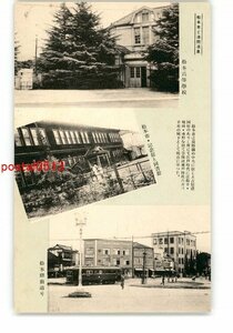 XZI3973●長野 松本市と浅間温泉 松本高等学校 松本市 記念館と図書館 松本駅前通り *傷み有り【絵葉書】