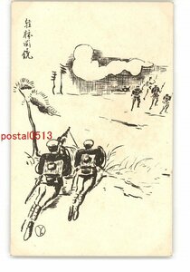 XZI8306●軍隊アート絵葉書 軽機関銃 *傷み有り【絵葉書】