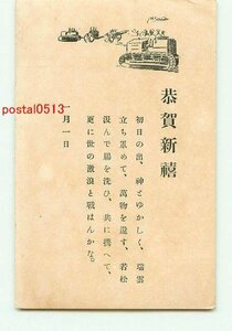 Art hand Auction N9433 ●Новогодняя открытка Танковый корпус е [Открытка], античный, коллекция, разные товары, Открытка