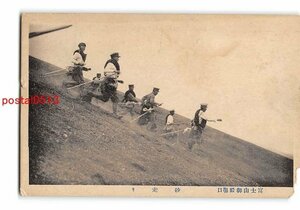 XyD2333●静岡 軍隊登山？ 富士山御殿場口 砂走り *傷み有り【絵葉書】