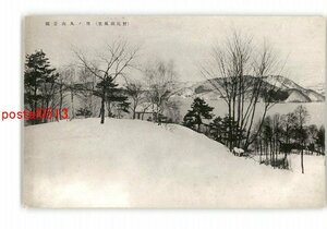 XyM1456●長野 野尻湖風景 雪の丸山公園 *傷み有り【絵葉書】