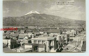 Xh3189●静岡 沼津市街より富士山【絵葉書】