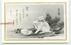 Art hand Auction Xi8012●Tarjeta de Año Nuevo arte postal parte 907 Conejo [postal], antiguo, recopilación, bienes varios, tarjeta postal