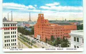 K8198●東京 市政会館 鉄塔【絵葉書】