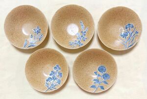 新品　和食器　陶磁器　たち吉　花絵変わり　小鉢5個