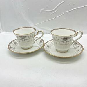 送料無料g30443 ノリタケ カップ ソーサー ASTORBROOK 4300 フラワー 花 金彩 ペア2客 セット 食器 Noritake 未使用品