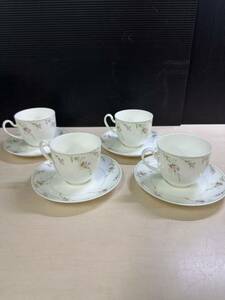 〇 Noritake ノリタケ studiocollection スタジオコレクション BONE CHINA 9612 花柄 カップ＆ソーサー 4客 セット