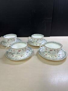 Noritake ノリタケ 花更紗 ティー・コーヒー兼用 カップ＆ソーサー 4客セット 4409