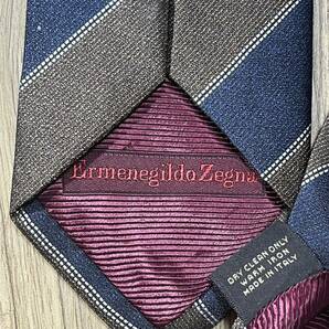 美品 ″Ermenegildo Zegna″ エルメネジルドゼニア ストライプ ブランドネクタイ 404104の画像3