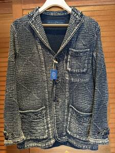 極美品 タグ付き ポータークラシック 刺し子 テーラード ジャケット PorterClassic SASHIKO TAILORED JACKET sizeM oldBlue オールドブルー