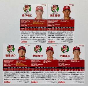 ★2024 カルビー プロ野球チップス 第1弾　 レギュラーカード 広島 5枚 コンプ★