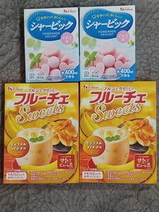 フルーチェ キャラメルバナナ味 & シャービック イチゴ味 4点セット