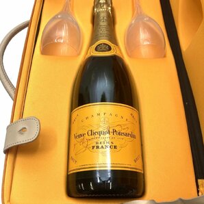【9304-012】未開栓 Veuve Clicquot イエローラベル シャンパン ブリュット 12％ 750ml ヴーヴ クリコ グラス付の画像3