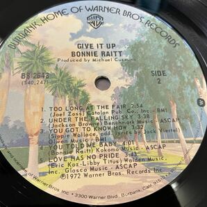 Bonnie Raitt★中古LP/US盤「ボニー・レイット～Give It Up」 の画像5