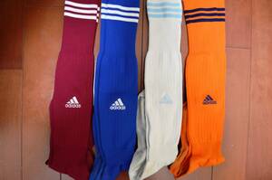 ◇US10◇ゆうパケットプラス対応 中古 サッカー フットサル ソックス ストッキング adidas アディダス 25-29　4点セット 高校部活引退品