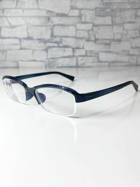 JINS Basic Bold MGN-23S-116 ジンズ スクエア型 ネイビー 眼鏡 良品