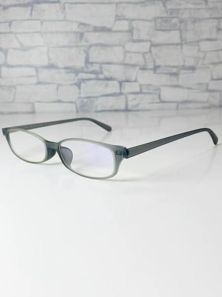 +1.00 JINS READING GLASSES FRD-15S-001 ジンズ スクエア型 グレー 老眼鏡 良品
