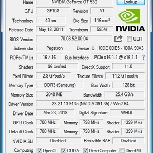 NVIDIA 180-11071 (GeForce GT530) 2GB DDR3 ★ビデオメモリ2G★の画像5