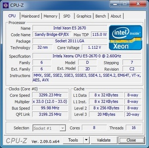 INTEL Xeon E5-2670 (2.60 GHz) LGA2011 ★中古正常品★ (1)